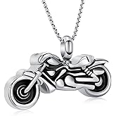 Oinsi Motorcycle Stainless Steel Memorial Jewellery Ash Keepsake Cremation Urn Necklace For Men&Women