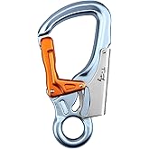 T-Fly Auto Locking Carabiner 35KN (7868 lbs), UIAA Certified 5.5" Climbing Rock Carabiner, Heavy Duty Captive Eye Snap Hook with Double Lock Design for Rappelling, Climbing, Ropes (Blue &amp; Orange)