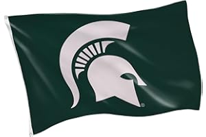 TEAM SPORTS AMERICA NCAA Michigan State University Flag with Grommets, 3'x5' MSU Spartans Outdoor College Flags & Banners for Garden Patio Indoor Wall Décor