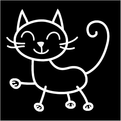 Sticker Adhesif Fun Pour Vitre Arriere Voiture Picto Chat Animal A Bord Sourire Amazon Fr Cuisine Maison