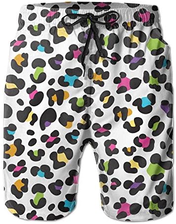 colorful Cheetah Leopard Cute Men Swimming Trunks Short colorful Surfing Board Swimming