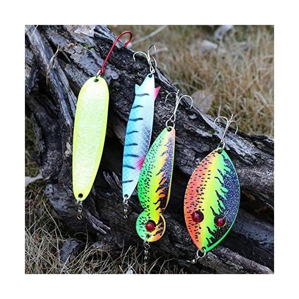 YONGZHI-589inch-Metal-Fishing-Spoons-LuresSaltwater-Hard-Spinners-Casting-Sinking-Lures-for-Northern-Pike-Salmon-Walleye-and-Largemouth-BassPack-of-4