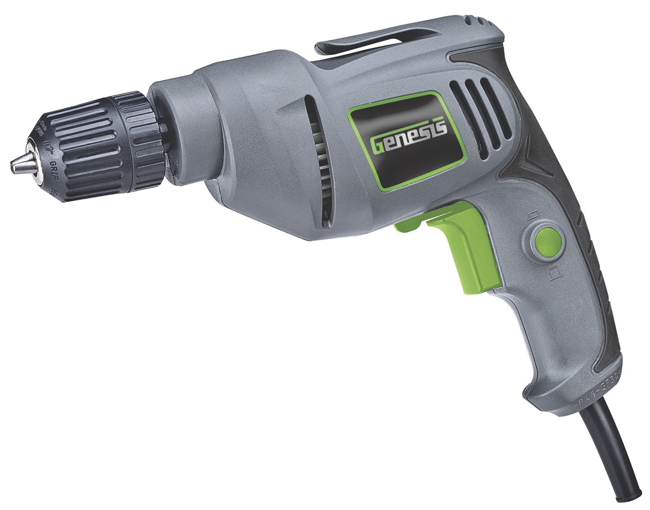 Genesis GD38B VSR Electric Drill, 3/8-Inch, Grey