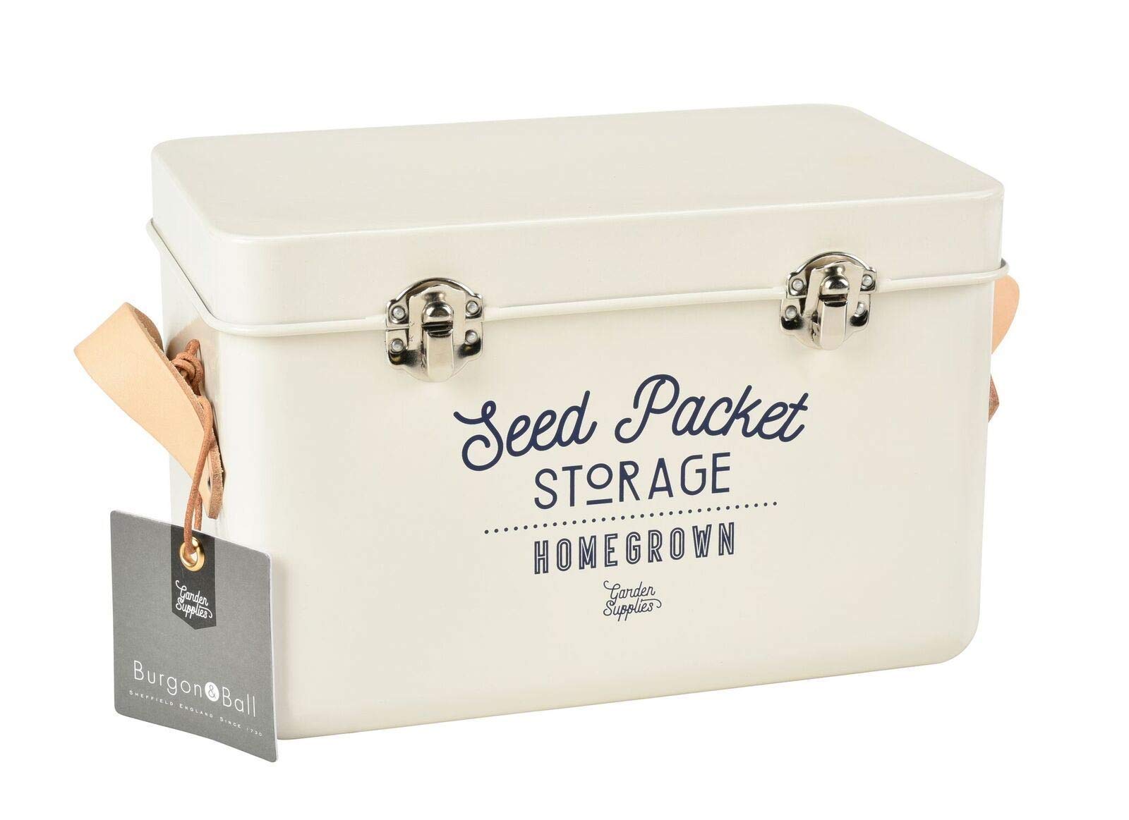 Burgon & Ball Seed Packet Storage Tin, Stone Cream