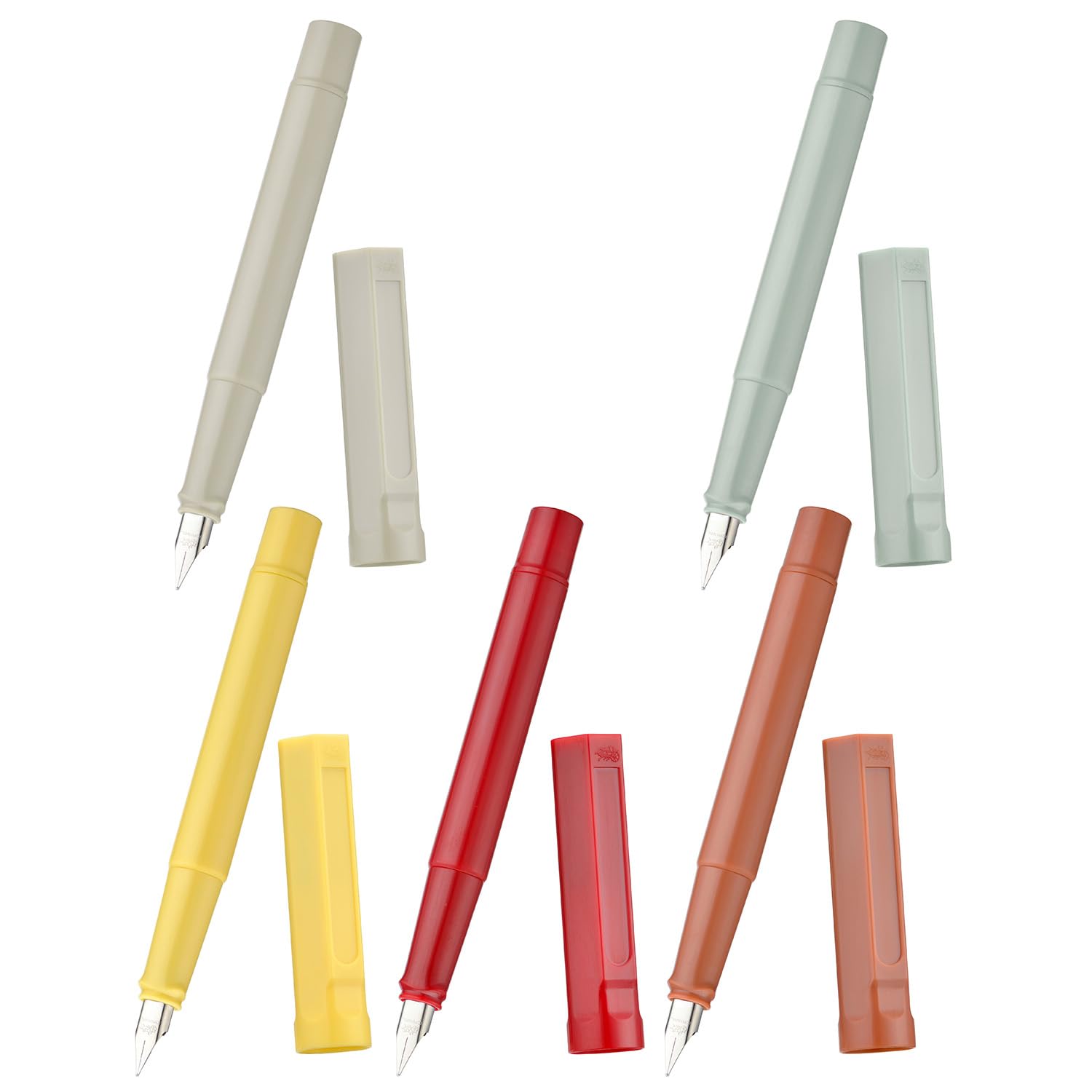 5 PCS Jinhao 62 Resin Fountain Pen Extra Fine Nib, Assorted Colors Writing Pen Set with Converter