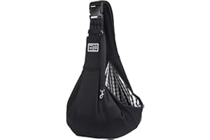 WaterYalan Dog Sling Carrier for Small and Medium Dog up to 15 Lbs with Comfortable Adjustable Padded Shoulder for Outdoor Traveling Subway (Black)