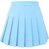 Joyingtwo Pleated Skirt for Women Skater Skirt with Shorts Elastic Waist Plus Size Tennis Skirts