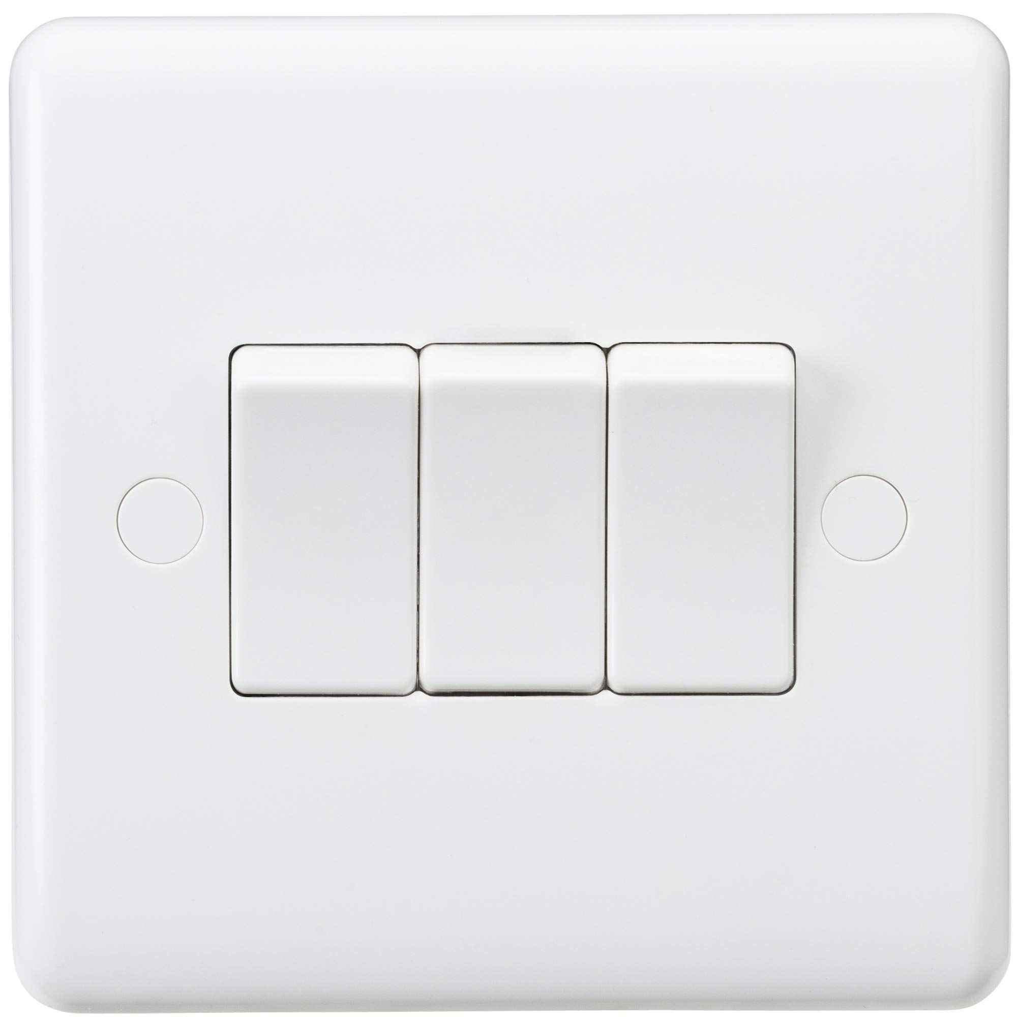 Knightsbridge CU4000 Curved Edge 10 A 3 Gang 2 Way Switch, White