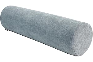 Neck Roll Pillow for Sleeping, Cylinder Pillows, Memory Foam Round Bolster Pillow with Washable Cover, Neck Roll Support for 