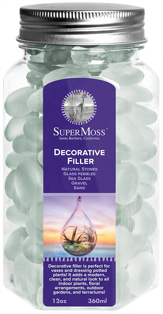 Super Moss (24122) Soft Glass Pebbles, Frosted White, 11 oz.