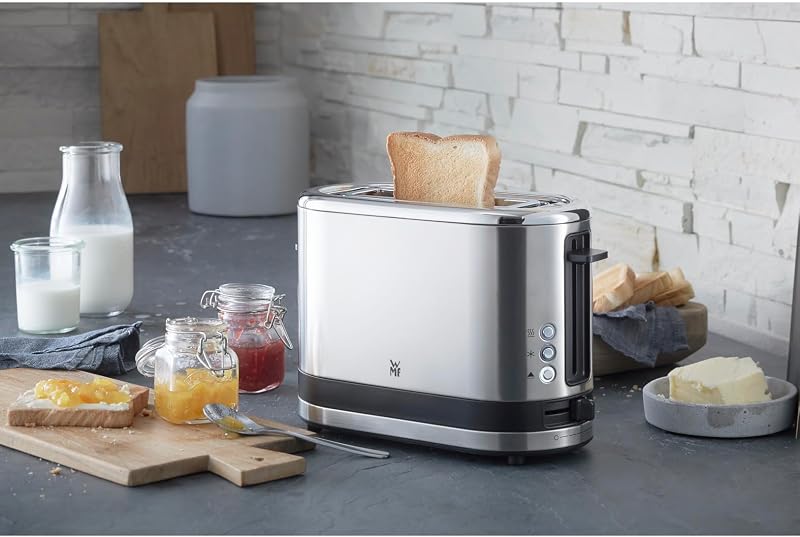 Kitchenminis - Tostadora Coup con 1 ranura, formato contacto, 600 W, 7 niveles de tostado, acero inoxidable cromargan mate
