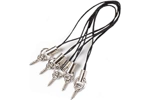 TEENSERY 100 Pcs Black Cell Phone Cords Strap Crafts Making Supplies Lanyard with Split Ring and Screw Eyes Pin for DIY Projects, Crafting, Jewelry Making, Cork Top Bottles and More