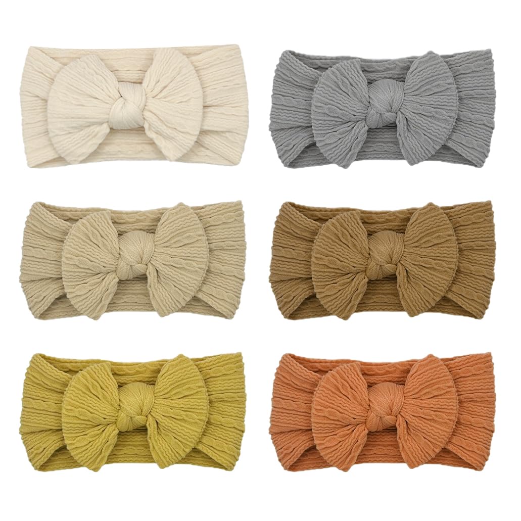 Photo 1 of ZURLEFY Rust Baby Headbands Bows, Brown Nylon Headband Bow for Baby Girls Infant Head Wraps Newborn Toddler Unisex Gifts(03H-05)