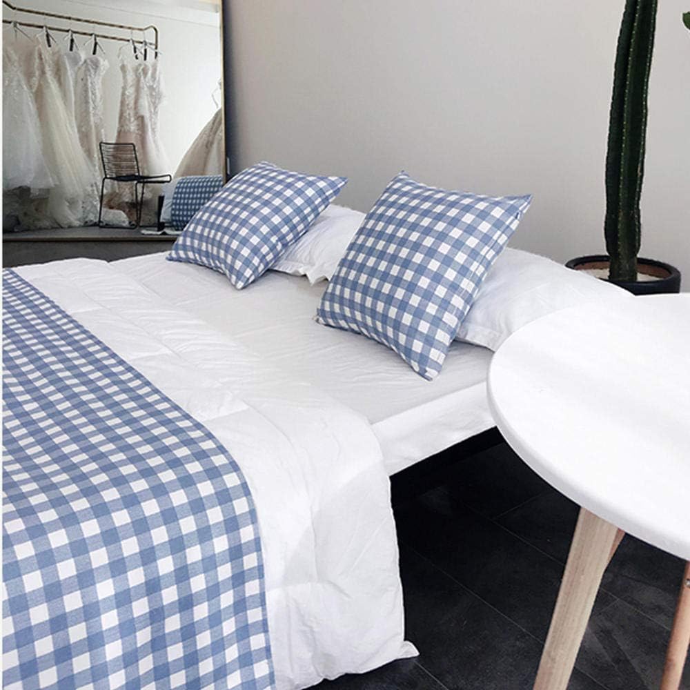 KaO0YaN Bed Runner Scarf Bedding Bed Towel Plaid Pillow Household Simple Bed Cover Bed Skirt Hotel Bedroom 19.6X82.6inches(59.0inches Bed)
