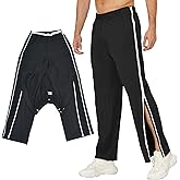 AUSTYLCO Tear Away Pants for Men Two Side Zippers Sweatpants for Basketball Knee/Leg Post-Surgery/Fracture