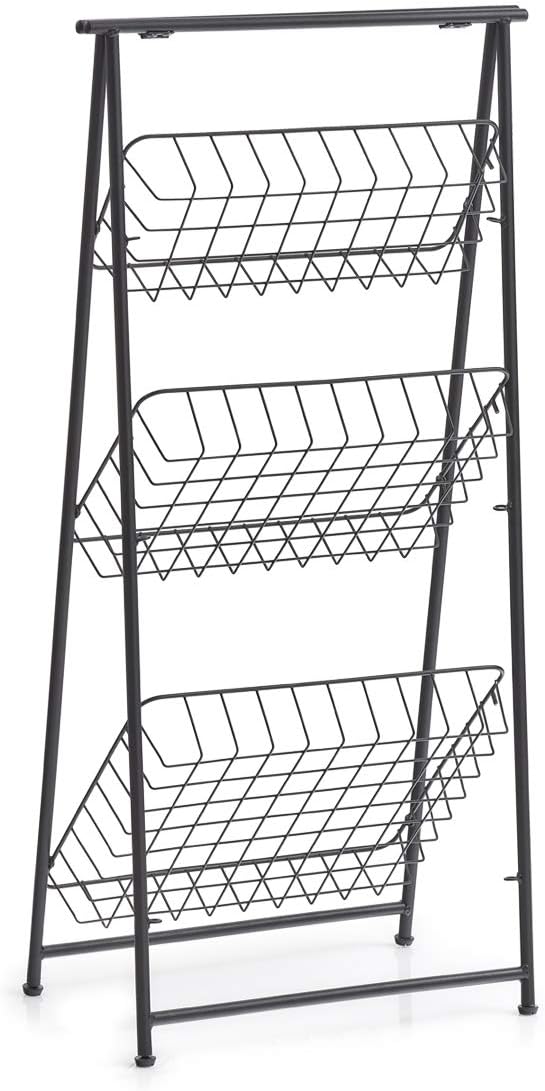 Zeller Shelving Unit 3 Layers Metal Black, ca. 43 x 30 x 90 cm - Image 4