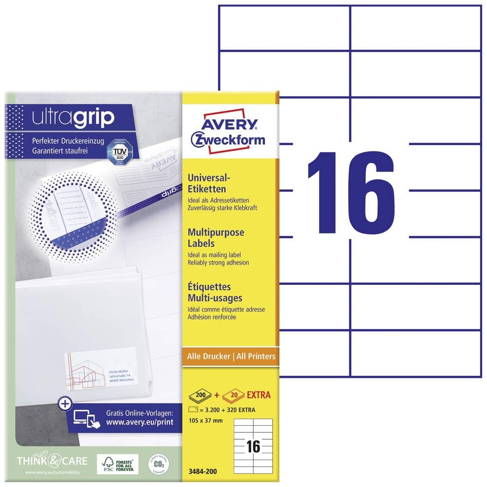 AVERY Zweckform Multi-Use Labels 105 x 37 mm White