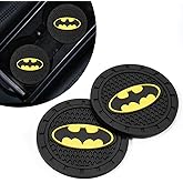 Bat Man 2Pcs Car Cup Holder Coasters for Marvel Fans, The Bat Man Car Coasters for Car Cup Holder Insert,Silicone Non-Slip Car Cup Mat, 2.75 Inch