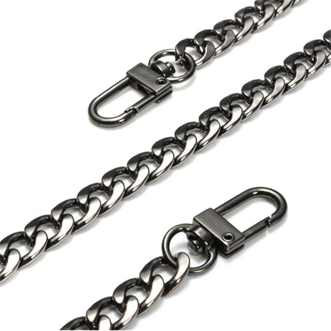 Faliya Metal Cross Body Bag Chain Strap with Buckles for Purse Handbag Shoulder Bag Chain Replacement Accessories,Gun Black