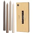 Viyffo Taper Candles 10 Inch Brown 4 Pack Unscented, Smokeless | Long Tall Tapered Candlesticks Wedding Home Decor Dinner Nat