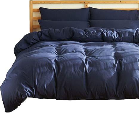 Amazon 掛け布団カバー ダブル ポリエステル100 速乾 シワがなりにくい布団カバー ダブル 190 210cm ブルー 寝具カバーセット オンライン通販