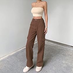 QYANGG High Waist Cargo Pants Women Stretch Baggy
