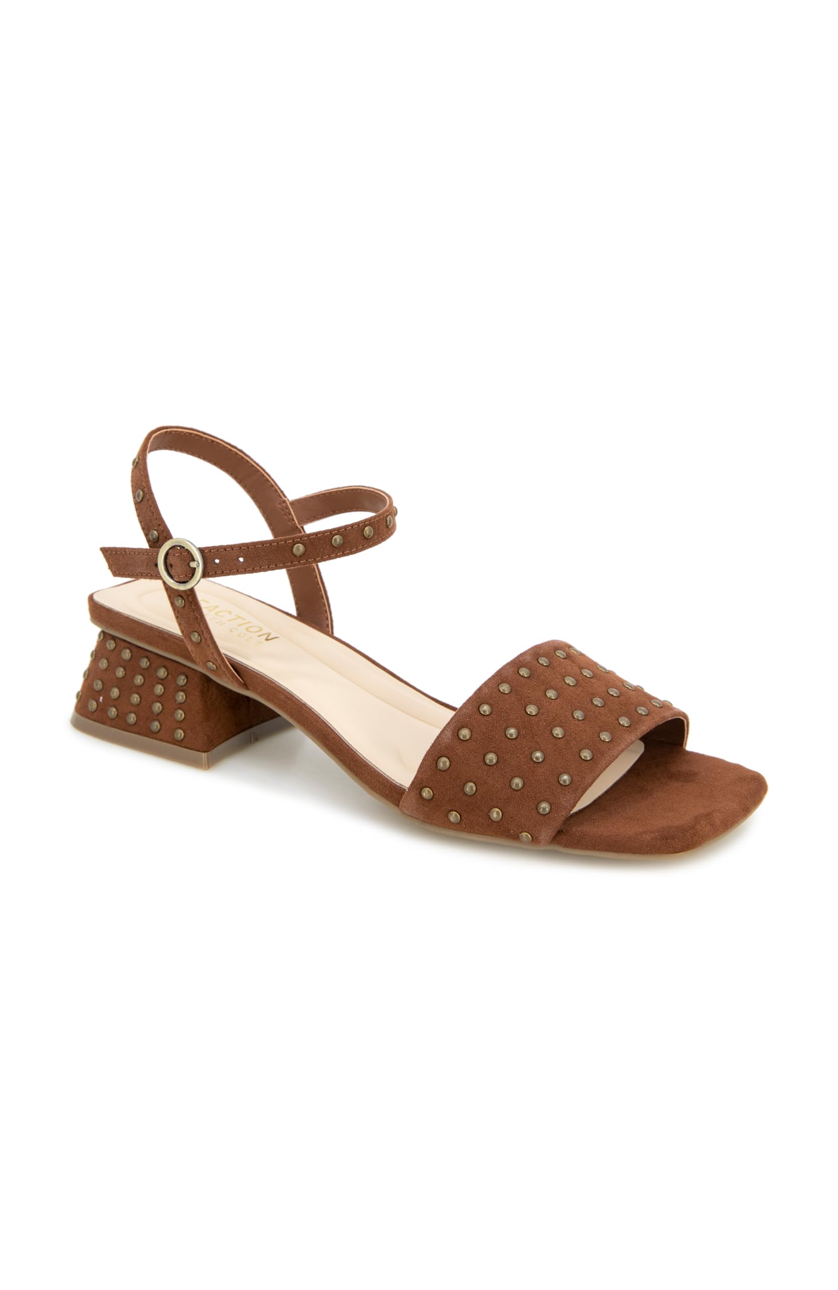 Kenneth Cole Reaction Women’s Buena Studs Sandal, Luggage Micro, 8