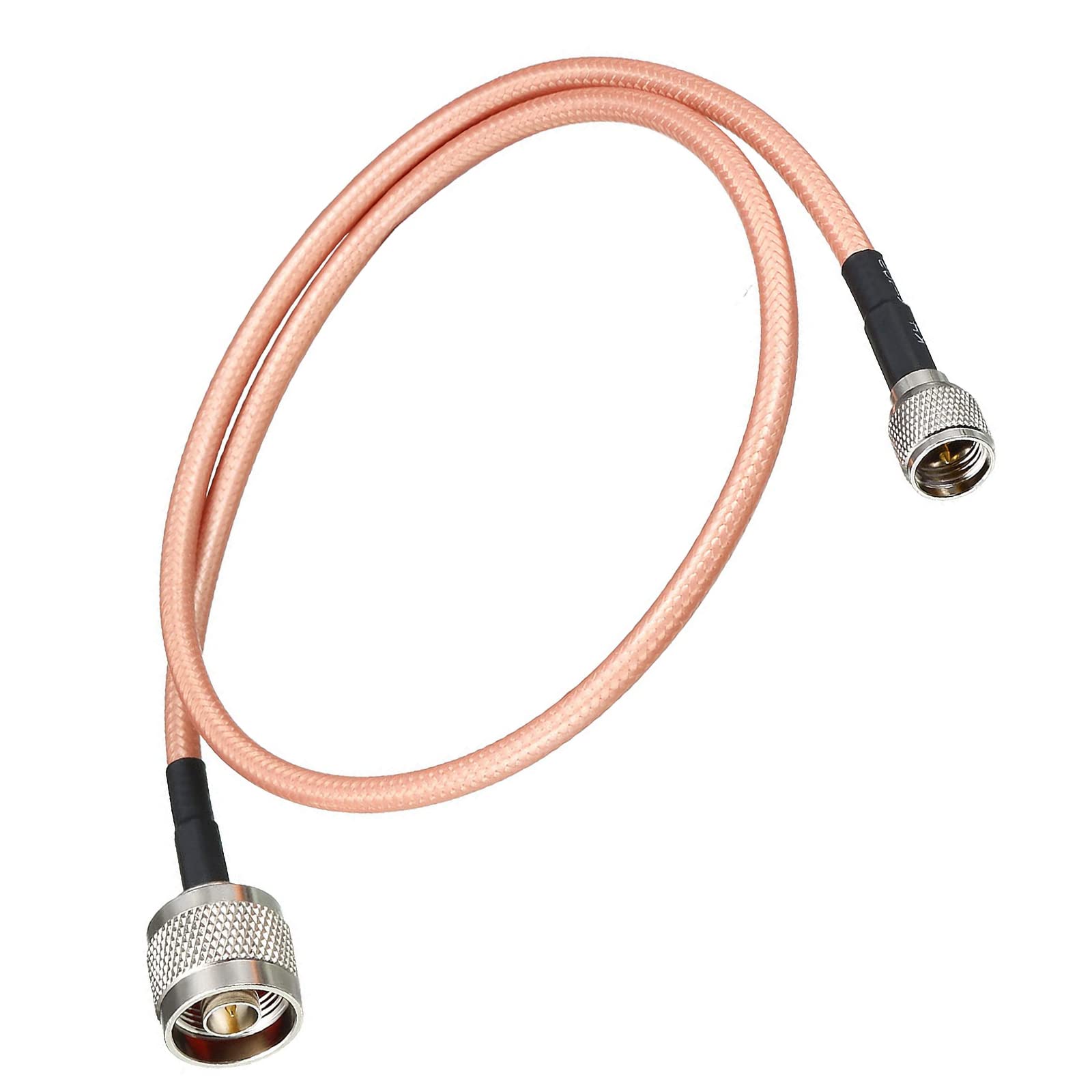 Rebower RG142 Coaxial Cables Mini UHF Male to N Male, [for Broadcast Coax Coaxial] - 2Feet / 50 Ohm/Gold Tone / 1Pcs