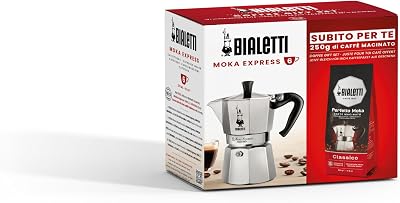 Espressokocher Moka Express für 6 Tassen, plus 250 g Perfekt , nicht induktionsfähig, (250 ml), Aluminium, Rot