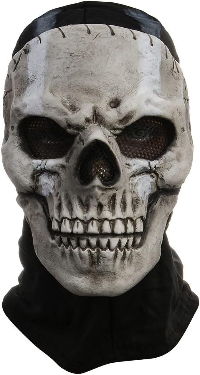 Applysu Ghost Mask Skull Call of Balaclava Duty Mask GOD Ghost MW2 Skeleton Full Head Halloween Scary Horror Cosplay Headwear Costume for Masquerade