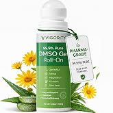 Vigority 99.9% Pure DMSO Roll-On Gel - Premium Skin Conditioning Cream with Aloe Vera, Magnesium, MSM &amp; Botanical Extracts - Fast-Absorbing, Non-Greasy Daily Skin Care - 3.38 oz (100g)