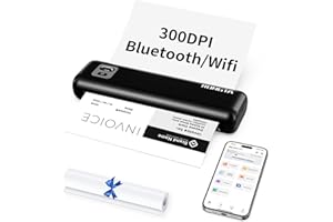 Rongta Portable Printers Wireless for Travel, Bluetooth Thermal Inkless Printer for School/Office/Home Use, Support 8.5x11 US Letter&A4 Thermal Paper, Compatible with Android,iOS & Laptop (F82-Black)
