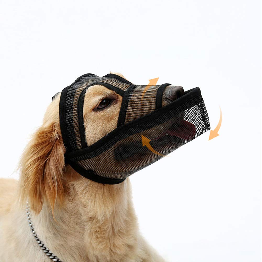 Dog Muzzle to Prevent Barking Eating Nylon Mesh Dog Muzzle Adjustable Breathable Soft Dog Muzzle to Prevent Biting Pet Muzzle for Dogs Anti-barking Anti Bite Dog Muzzle for Large Medium Small Dogs