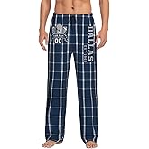 Custom Men's Plaid Pajama Pants Personalized Name Number Lightweight Comfy Lounge Pants with Pockets & Drawstring