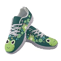 Wanyint Green Frog Print Women Sneakers Animal