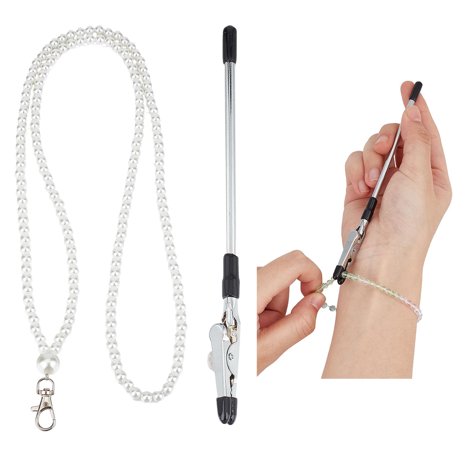 NICENEEDED 2pcs Zipper Helper Bracelet Helper Tool Set, Long Dress Zipping Pull Helper Zip Puller Aid Tool with Clip, Zipper Extender for Boots Clothing Coat Bag