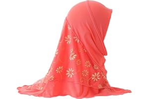 JDYaoYing Muslim Turban Kids Hijab Islamic Girls Arab Cap One Piece Scarf for ages 2-6