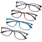 AQWANO Blue Light Blocking Reading Glasses Women Men 2.5 - Computer Readers for Comfortable Lightweight TR90 Flexible Frame Anti Glare Eye Strain Eyeglasses, No Rubber Arms
