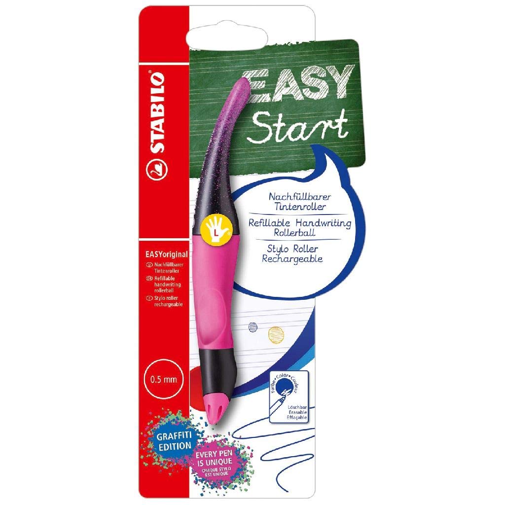 Stabilo B-53247-3 Easy Original Graffiti Left Handed Handwriting Pen - Magenta