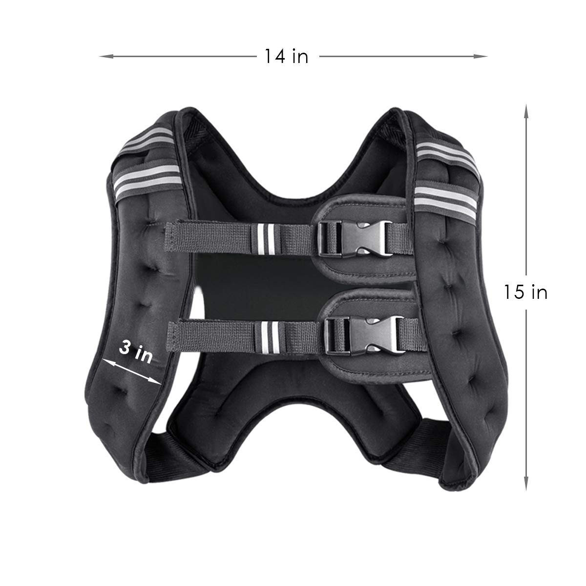 Prodigen Weighted Vest for Women and Men 8 12 16 20 25 30 Lbs with Reflective Stripe and Double Adjustable Buckle Straps Weight Vests for Strength Training, Jogging, Cardio, Weight Loss