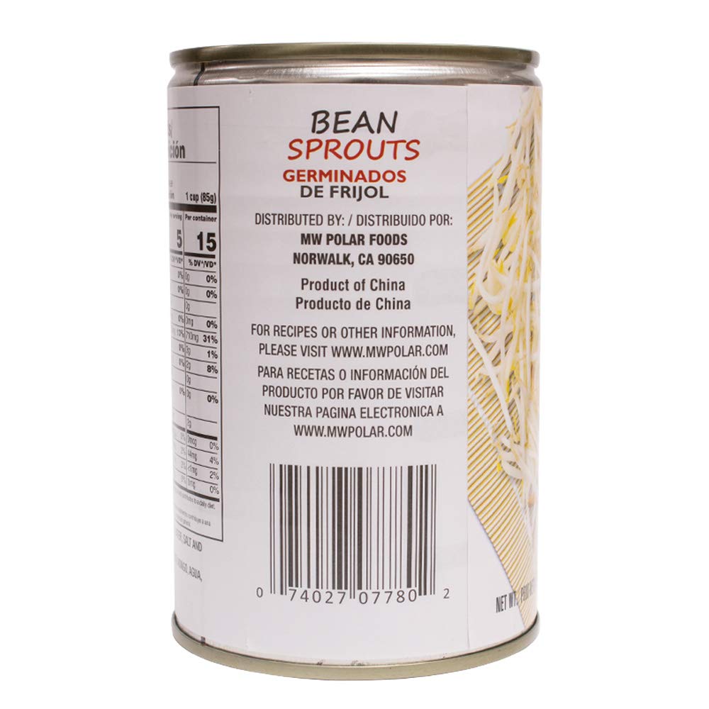 MW Polar Canned Vegetables, Bean Sprouts, 14.4-Ounce (Pack of 12) : Beans Produce : Grocery & Gourmet Food