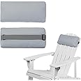 Rasugarlary Chaise Lounge Head Pillow, 2 Pack Outdoor Lounge Chair Pillows with Adjustable Strap Water Resistant Longue Head Pillow Headrest Pillows for Patio Backyard Beach Pool Garden Recliner(Gray)
