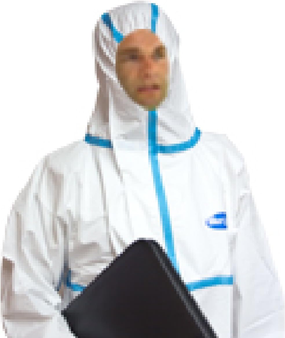 MICROSAFE SUPERIOR (MEDIUM - WHITE) HAZARD PROTECTION COVERALL CE TYPE 456 | INCLUDES HOOD | Disposable Coveralls | Disposable boilersuit | Forensics, Jet spray paint, Chemical resistance, Asbestos removal