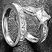 Stainless Steel Princess Cut Cubic Zirconia Wedding Engagement Ring Set Anniversary Propose Eternity Bridal Halo (10)