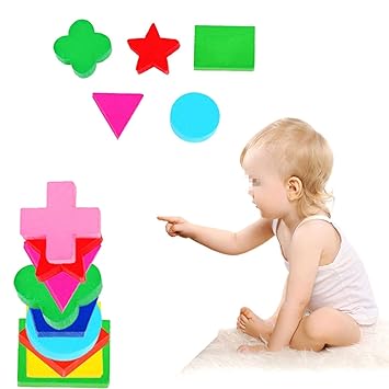 Casey Brand New Montessori Wooden Geometric Shape Matching Educational Building Blocks Set, Magnetic Puzzle Birthday Gift Toys for Boys and Girls( Series 1)