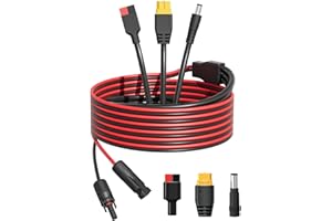 ENERNOVA 8.5Ft Solar Connector 3-in-1 (XT60, DC5521, Anderson) Adapter Cable Solar Charge Cable for Solar Generator Portable Power Station and Solar Panel (2.5M/8.5Ft)