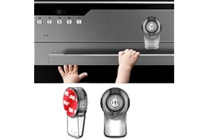 ERKIES Oven Door Locks for Child Safety 2 Packs，Baby Proofing Stove Knob Covers，3M Adhesive No Drilling Installation，Child Safety Heat-Resistant for Baby Safety Products，Oven Door Locks Portable