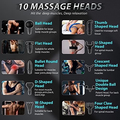 HABUTWAY Upgrade Percussion Massage Gun for Athletes Deep Tissue Massager for Pain Relief with High Torque Brushless Motor,Portable Electric Sport Massager,Ergonomic Double Handheld (Metal Grey)