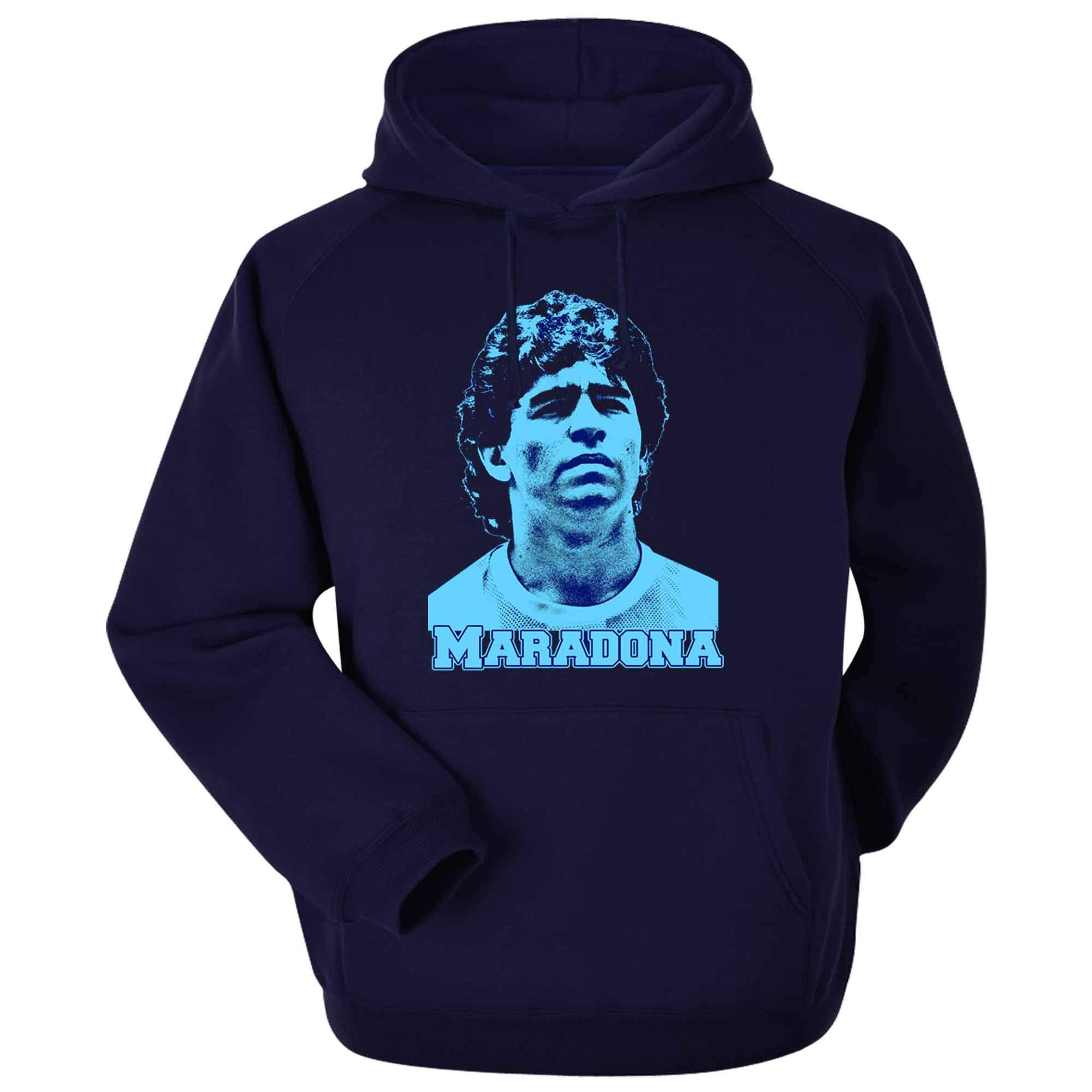 Beyond Happy Diego Maradona Argentina Football Legend Hoodie - Unisex (UK, Alpha, 5XL, Regular, Regular, 45% Cotton & 55% Polyester)