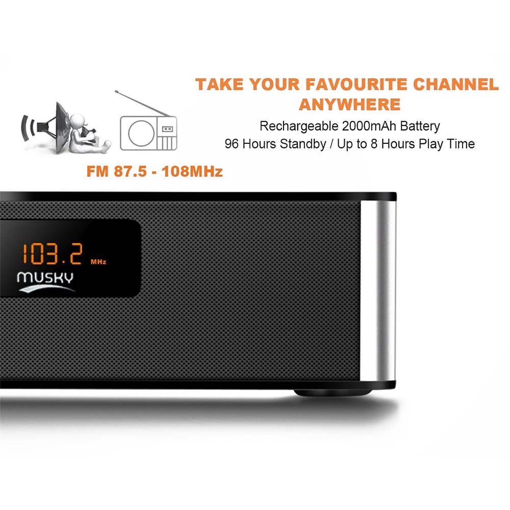 Wireless Bluetooth Speakers,XPLUS All-in-1 Portable HIFI V4.0 Wireless Bluetooth Speakers with Alarm Clock, Hands-Free Speakerphone with Mic, Support TF Card for Smartphones and All Audio Enabled Devices